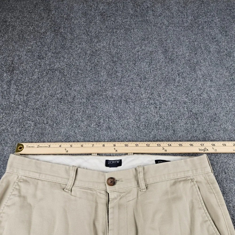 J.Crew Flex Straight‎ Fit Chino Pants Mens 33x30 Khaki Tan Stretch Trousers